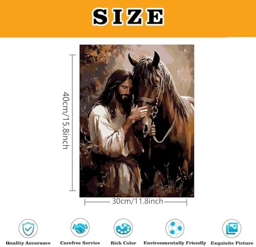 Jesus Paint by Numbers Kit for Adults Framed Canvas, Frameworkless - Image 3