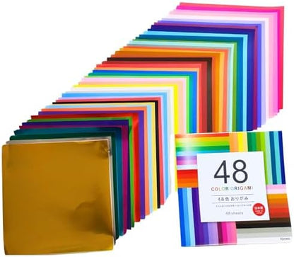 Japanese Origami Paper Includes Metallic Foil Type, 48 Colors (96 Sheets) - Image 7