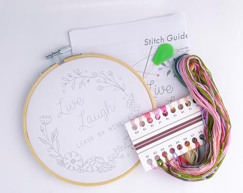 FUNATIC Live Laugh Leave By Nine Funny Embroidery Kit for Adults - Image 2