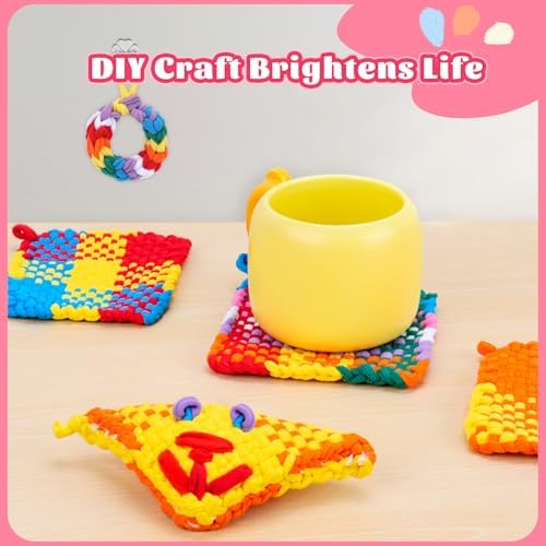 PREBOX Potholder Weaving Loom Kit for Kids and Beginners, Knitting Crafts for Girls Ages 6-12 Year Old, 7" Pot Holder Loom with 224 Loops, Great Christmas & Birthday Gifts - Image 6