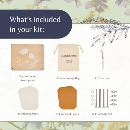 Flower Press Kit | Durable Hardwood 8x10in - Flower Preserving Kit Up to 8 layers - Floral Preservation kits for adults and kids | Innovative and Giftable Floral Pressing kit for Craft Enthusiasts - Image 4