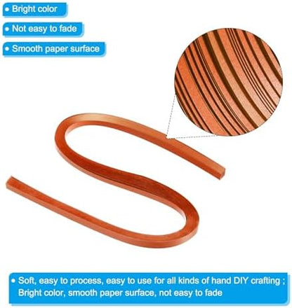 PATIKIL 60pcs Metallic Quilling Strips Paper 3mm(1/8") x 54cm Origami Paper Quilling Kits for Adults Beginner Art DIY Craft Christmas, Orange - Image 3