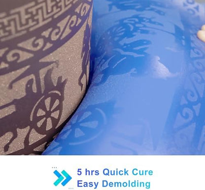 BBDINO Silicone Mold Making Kit, Liquid Silicone for Molds Making 30A Sapphire Blue, High Strength Silicon Rubber 4.4 lbs, 1:1 by Volume Ideal for Mold Casting of Resin/Jewelry/Candle/Concrete/Plaster - Image 4