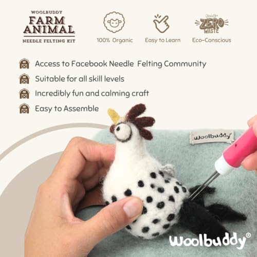 Woolbuddy Needle Felting Kit Starter Set (Farm Animals) for Beginner Adults - Image 3