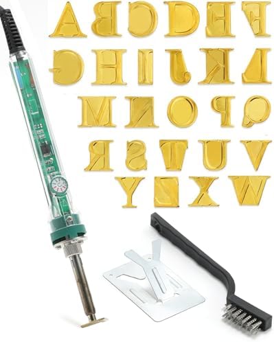 Arokimi Wood Burning Alphabet Letter Kit, Branding Irons Personalized for Wood Leather Branding Set Compatible with Walnut Hollow Iron, 26 Iron 5/8" Tall by Arokimi