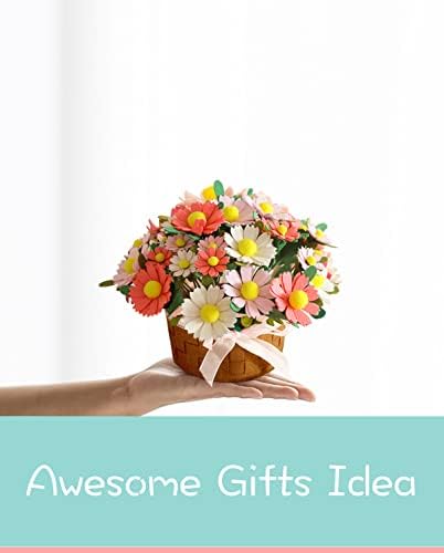 DIY Felt Flower Art Craft Kit - Beginner Daisy Kit, Floral Gifts, Arrange Pre-Cut Flowers and Foliage - Image 2