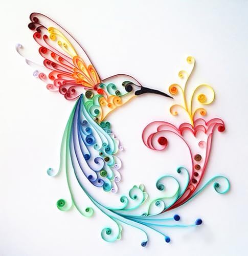Bird Paper Quilling Kit Paper Quilling Adult Craft Great for DIY Craft Workshop, Home Decoration, Birthday Gift,Adult Friend interaction.It's Suitable for Adult and Craftsmen.Creative Stress Reliee. by MerainMe