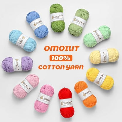 24 Pack 100% Milk Cotton Yarn for Crocheting, 1200g/3150yd Baby Yarn for Crocheting Soft, Fuzzy 5 Ply Cotton Crochet Amigurumi Yarn for Puzzle/Clothes&Crafts(Set B) - Image 2