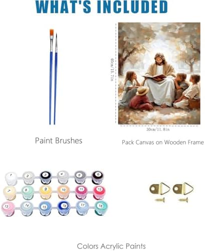 Jesus Paint by Numbers Kit for Adults Framed Canvas 12X16 in, Frameworkless - Image 3