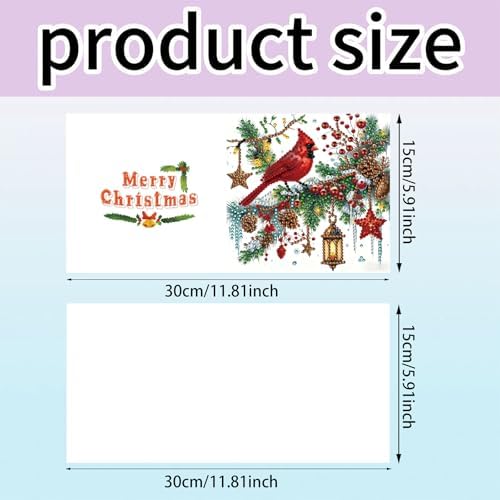 jinglinhh 6pcs Diamond Art Painting Christmas Cardinal Lantern Greeting Cards with Envelopes, DIY Card Making Kits for Adults, Diamond Art Christmas Cards for Birthday Holiday Postcards - Image 2