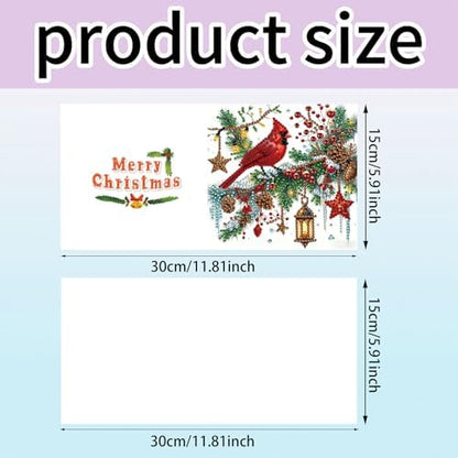 jinglinhh 6pcs Diamond Art Painting Christmas Cardinal Lantern Greeting Cards with Envelopes, DIY Card Making Kits for Adults, Diamond Art Christmas Cards for Birthday Holiday Postcards - Image 2