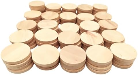 100PCS Natural Wood Slices 1.6 inch Blank Round Wooden Discs Unfinished Wood Circles Blank Wooden Ornaments for DIY Crafts by Anktily