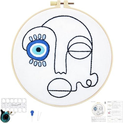 Beginner Embroidery Starter Kits, Abstract Embroidery Kits for Beginners Adults, Stamped Cross Stitch Kits for Beginners Adults Craft Kits for Women, Entire Set of Embroidery Supplies & Video Tutorial by Unknown