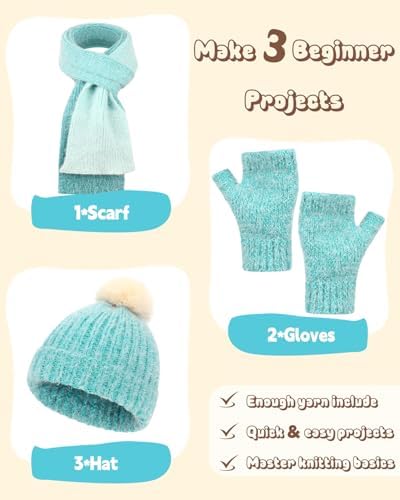 Katech Knitting Kit for Beginners Adults Kids-Beginners Knitting Kit - Image 2