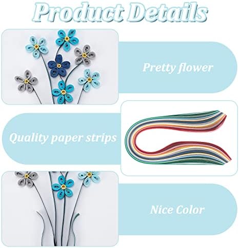 WEBEEDY Paper Quilling Kits DIY Quilling Card Making Kits Quilling Kit for Adults with 36 Colors Strips,Quilling Tools and Supplies,DIY Design Drawing Handcraft for Christmas Invitation Greeting Gift - Image 3