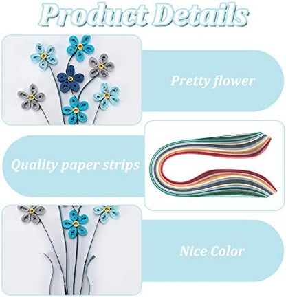 WEBEEDY Paper Quilling Kits DIY Quilling Card Making Kits Quilling Kit for Adults with 36 Colors Strips,Quilling Tools and Supplies,DIY Design Drawing Handcraft for Christmas Invitation Greeting Gift - Image 3