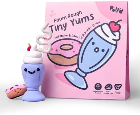 Pott’d Foam Dough Collectibles Air Dry Clay Kit for Adults, DIY Crafts Includes Clay Tools, Colourful Foam Clay, Guides for Mini Food Characters, Plant Projects and Date Night Creations by Pottd