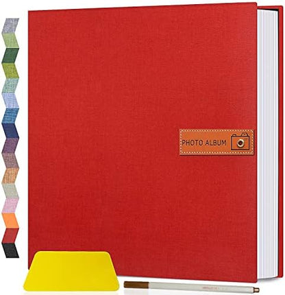 Popotop Large Photo Album Self Adhesive 4x6 5x7 8x10 Scrapbook Album DIY Picture Book,Gifts for Mom,Family Baby and Wedding,with Metal Pen and Plastic Board by Popotop