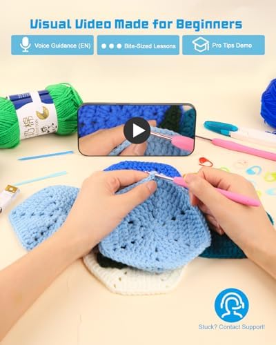 Arborthread Crochet Kit for Beginners, Granny Squares Blanket Crochet Kit - Image 3