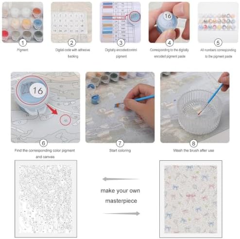 Bozfoxa Paint by Numbers Kit for Adults Beginner Tennis Bow Print - Image 3