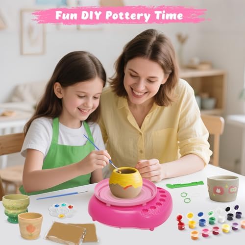 Pottery Wheel for Kids with Air Dry Clay Kit, 12 Paints & Tools, Ages 6-12 - Image 6