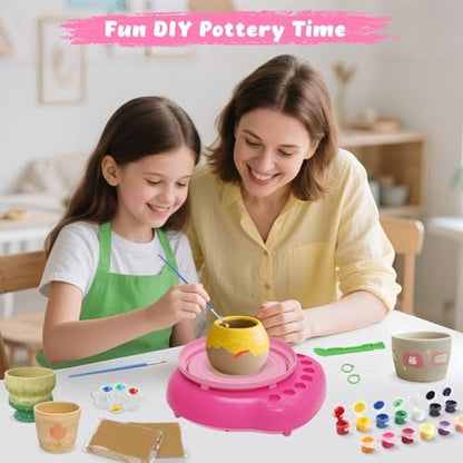 Pottery Wheel for Kids with Air Dry Clay Kit, 12 Paints & Tools, Ages 6-12 - Image 6
