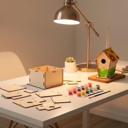 DIY Natural Wood Craft Kit - Pre-Cut Paintable Assembly Set for Home Decor, Includes Wooden Pieces for Creative Painting Projects - Image 3
