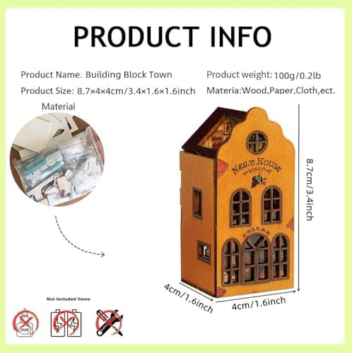 DIY Miniature Dollhouse Kit, Creative Wooden Doll House Craft Model with LED and Furniture for Christmas Birthday Gift (QH003) - Image 2