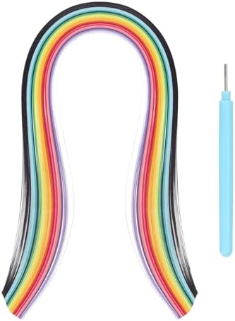 MECCANIXITY Paper Quilling Kit, 15.4 Inch 10mm 26 Colors Paper Quilling Strips with Blue Pen for Beginners DIY Hand Crafts Teaching Tools Flower Decoration(Multi-Colored, Pack of 260) by MECCANIXITY