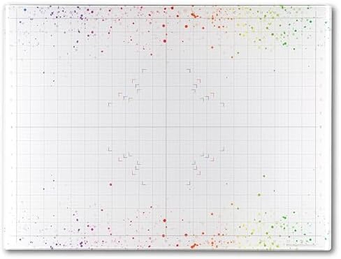 GLASSBOARD STUDIO Glass Craft Mat - Magnetic, Heat & Scratch Resistant - For Crafting, Cutting, Painting, Mixed Media Artwork - Grid Lines, Non-Slip Rubber Feet (Color Burst 18"L x 24"W) by GlassboardStudio