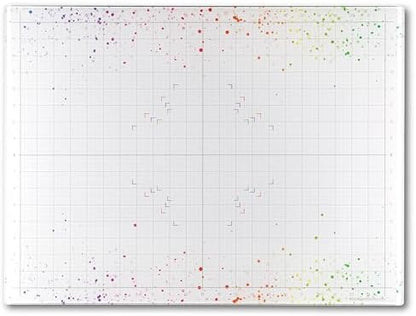 GLASSBOARD STUDIO Glass Craft Mat - Magnetic, Heat & Scratch Resistant - For Crafting, Cutting, Painting, Mixed Media Artwork - Grid Lines, Non-Slip Rubber Feet (Color Burst 18"L x 24"W) by GlassboardStudio