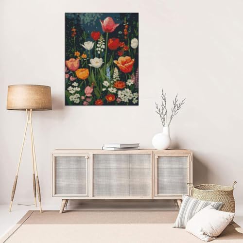 MYBISYMQQ Flower Stamped Cross Stitch Kits, DIY Flowers Cross Stitch Ornament Kits for Adults Beginners, Counted Embroidery Needlepoint Kits Home Decor 15.7x11.8 inch - Image 6