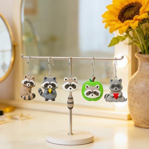 13Pcs Raccoon Polymer Clay Cutters Leaves Clay Earrings Cutters for Adults Cute Polymer Jewelry Cutter for Earrings Making Party DIY Craft Supplies - Image 3