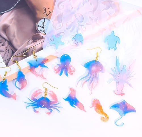 4 Piece Resin Earring Molds，53 Animal Shapes UV Resin Molds with Holes for Keychain Making Cats Dogs Bears Silicone Molds for Earring Necklace Pendant Jewelry Craft Supplies DIY Art Gift - Image 3