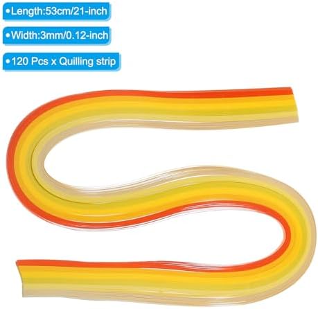 PATIKIL 120pcs Quilling Strips Paper 1/8"(3mm) 21" Origami Paper Quilling Strip for Art DIY Craft Christmas, Yellow - Image 2