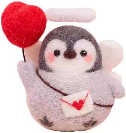 6-Piece Needle Felting Kitl, Penguin-Themed Wool Felting Starter Set (Beginner-Friendly) with Instructions, Foam Mat & Felting Supplies,DIY Craft Animal Home Decor Tutorial (Cute Penguins) - Image 3