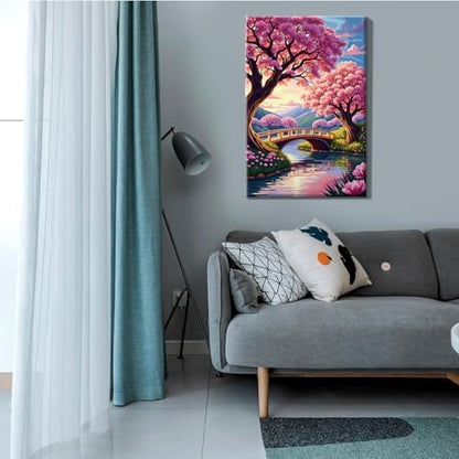 JOOZ 5D Landscape Paint by Numbers Kit for Adults with Frame, 8x12 Inch - Image 5