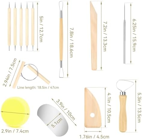 13 Pcs Clay Tools Kit, Pottery & Clay Sculpting Tools, Polymer Clay Tools for Adults, Pottery Craft, Drawing, Dotting, Baking, Carving, Molding, Modeling, Shaping - Image 6