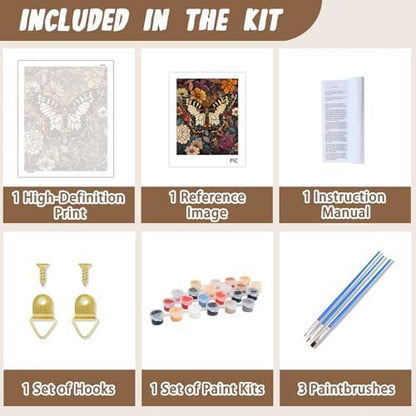 XTCIXAL Paint by Numbers Kit for Adults, Butterfly, 16X20 Inch - Image 5