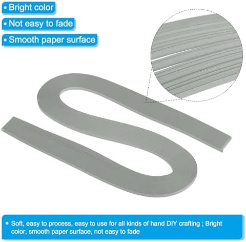 PATIKIL 600pcs Quilling Strips Paper 1/8"(3mm) 21"(54cm) Origami Paper Quilling Strip for Art DIY Hand Craft Christmas, Light Grey - Image 3