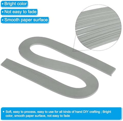 PATIKIL 600pcs Quilling Strips Paper 1/8"(3mm) 21"(54cm) Origami Paper Quilling Strip for Art DIY Hand Craft Christmas, Light Grey - Image 3