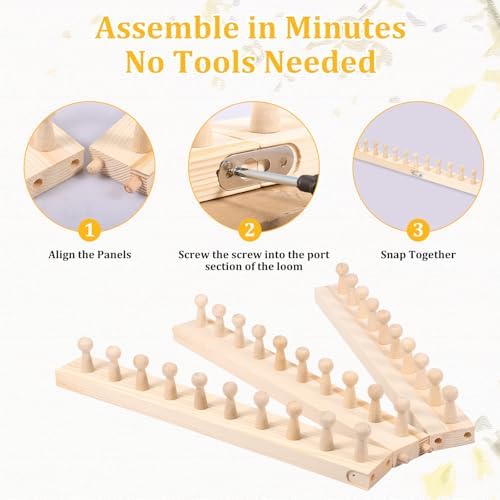 46 Inch Chunky Knitting Blanket Loom, Reusable Weaving Frame, Adjustable Size & Detachable,No Needles, Portable DIY Hand Knitting Kit for Beginners Crafts - Image 6