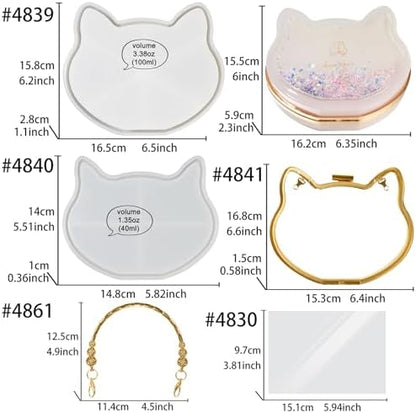 FUNSHOWCASE Resin Shaker Mould Clutch Purse Complete Kits of 9 Large Rectangle Bag DIY Accessories - Image 3