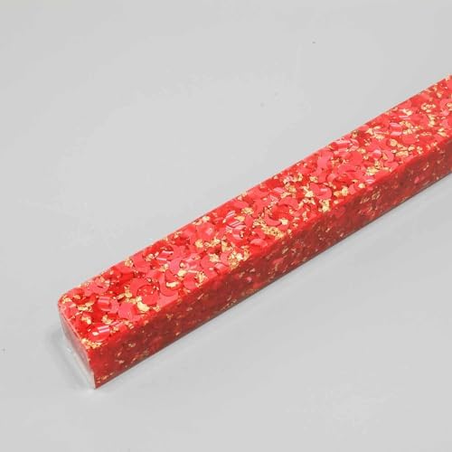 Legacy Premium Resin Project Blank - 1 1/2" x 19" Long - Red with Gold Flakes, For Pen and Project Kits, Woodturning and Crafts - Image 7