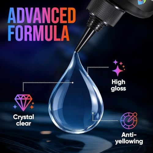 CRAFT RESIN 1000g UV Resin Kit Hard Type Low Viscosity – Crystal Clear and No-Yellowing UV Resin Glue for DIY, Jewelry Making, Molds Casting and Polymer Clay Projects - Fast Cure Under UV Light - Image 5