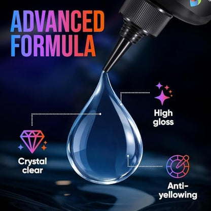 CRAFT RESIN 1000g UV Resin Kit Hard Type Low Viscosity – Crystal Clear and No-Yellowing UV Resin Glue for DIY, Jewelry Making, Molds Casting and Polymer Clay Projects - Fast Cure Under UV Light - Image 5