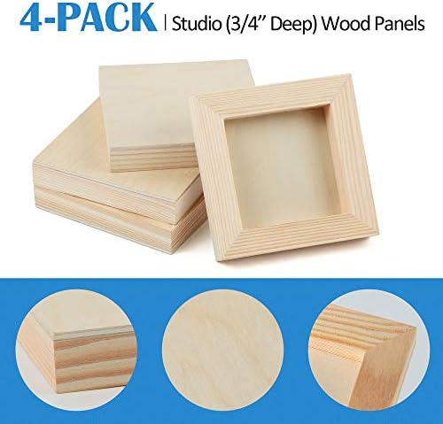 Falling in Art 4 Pack 4x4’’ Unfinished Birch Wood Panels Kit for Painting - Image 5