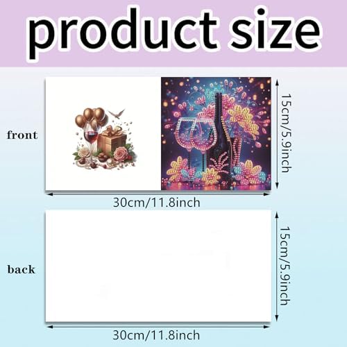 C'eitura 6Pcs Celebration DIY Diamond Art Painting Greeting Cards Kit | Congratulations Thank You Birthday Graduation Cards | All Occasion Party Theme Blank Note Cards for Kids & Adults - Image 2
