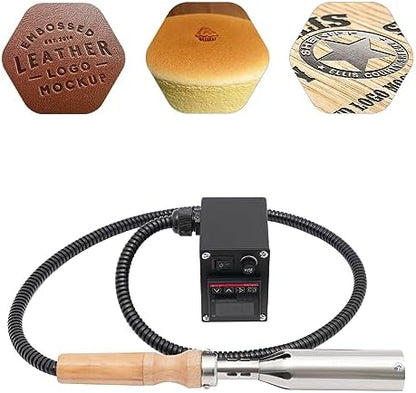 1.4inch Electric Branding Iron, 300W Adjustable Temperature Digital Display Metal Branding Iron, Portable Electric Branding Iron for Leather, Plastic, Paper, Cake, Wood - Image 2