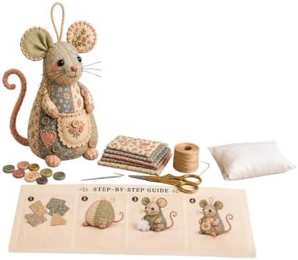 Sewing Project Kits with Fabric - Handmade Mouse Ornament by Unknown
